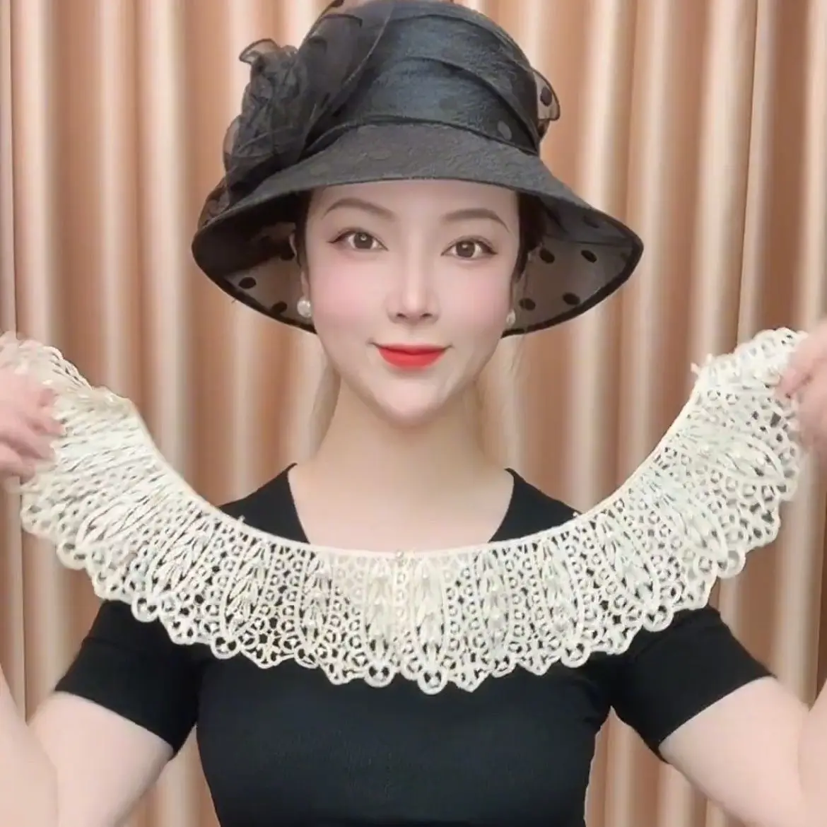 Fake Collars Shawl O-Neck Doll False Collar Shirt Women Hollow Crochet Lace Detachable Collar Clothes Accessories Faux Col