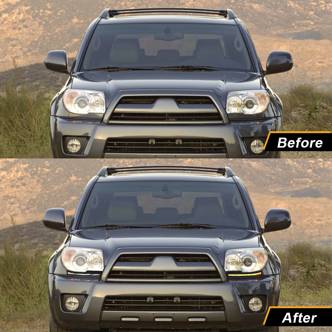 For Toyota 4Runner 4 Runner 2003 2004 2005 2006 2007 2008 2009 Daytime Running Lights LED DRL Start up Animation Turn Signal 12V