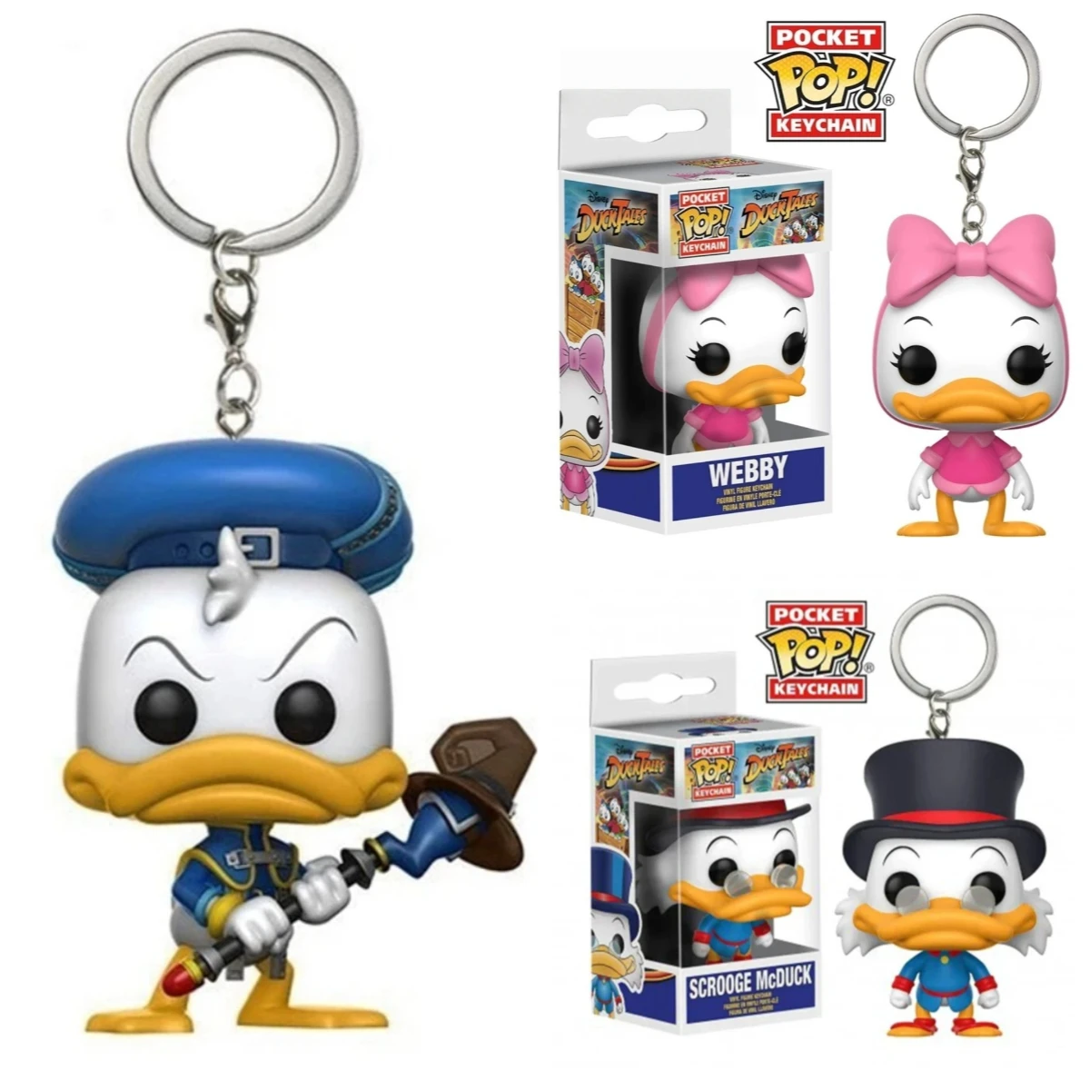 Plusieurs styles de nouveaux porte-clés Funko, Pocket Kingdom Hearts, Yoda, Donald DuckTales, Scrooge McDuck, Webby, figurines d'action, jouets, cadeaux