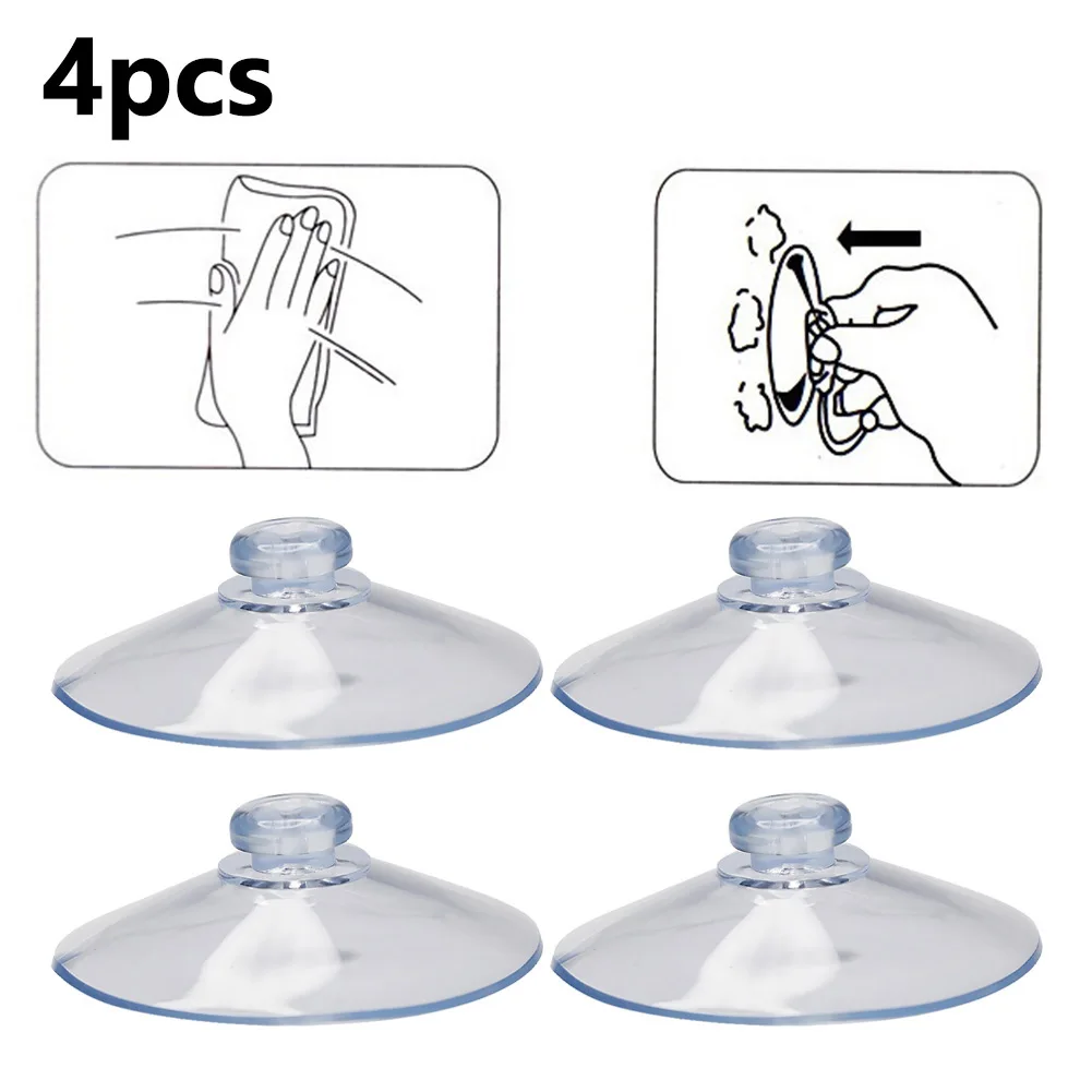 55mm Mushroom Head Sucker PVC Fish Tank Transparent Glass Sucker Perforated Clear Suction Cups Bathroom Window Wall Car Hooks