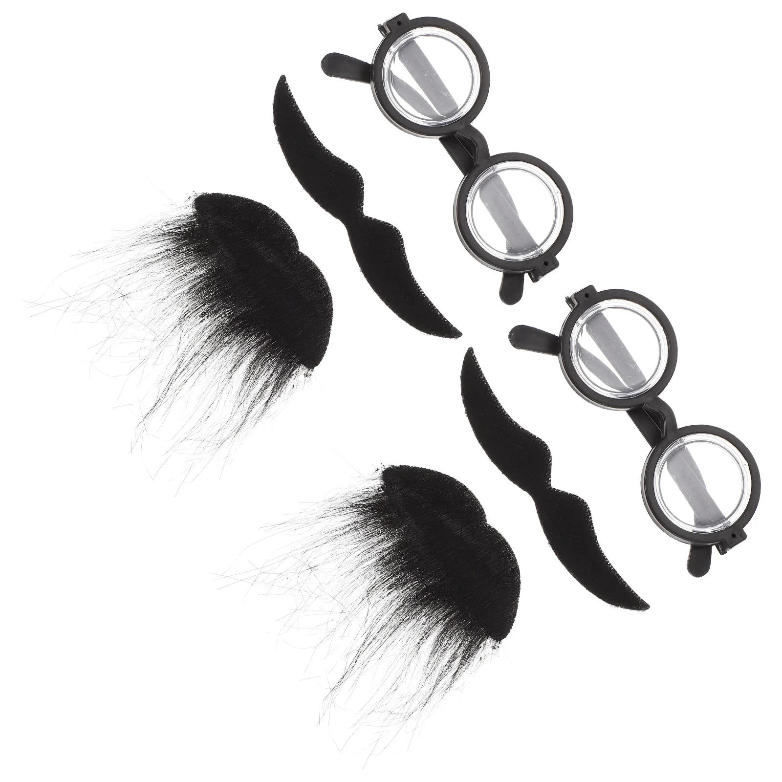 2 Zestawy Halloweenowych Sztucznych Brod i Okularów, Rekwizyty Sceniczne, Wygodne Poliestrowe Akcesoria Kostiumowe na Maskaradę i Zabawę