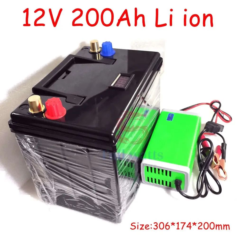 

12V li ion battery pack 200Ah not 100Ah 120Ah 150Ah RV Outdoor Marine waterproof rechargeable inverter solar lithium battery