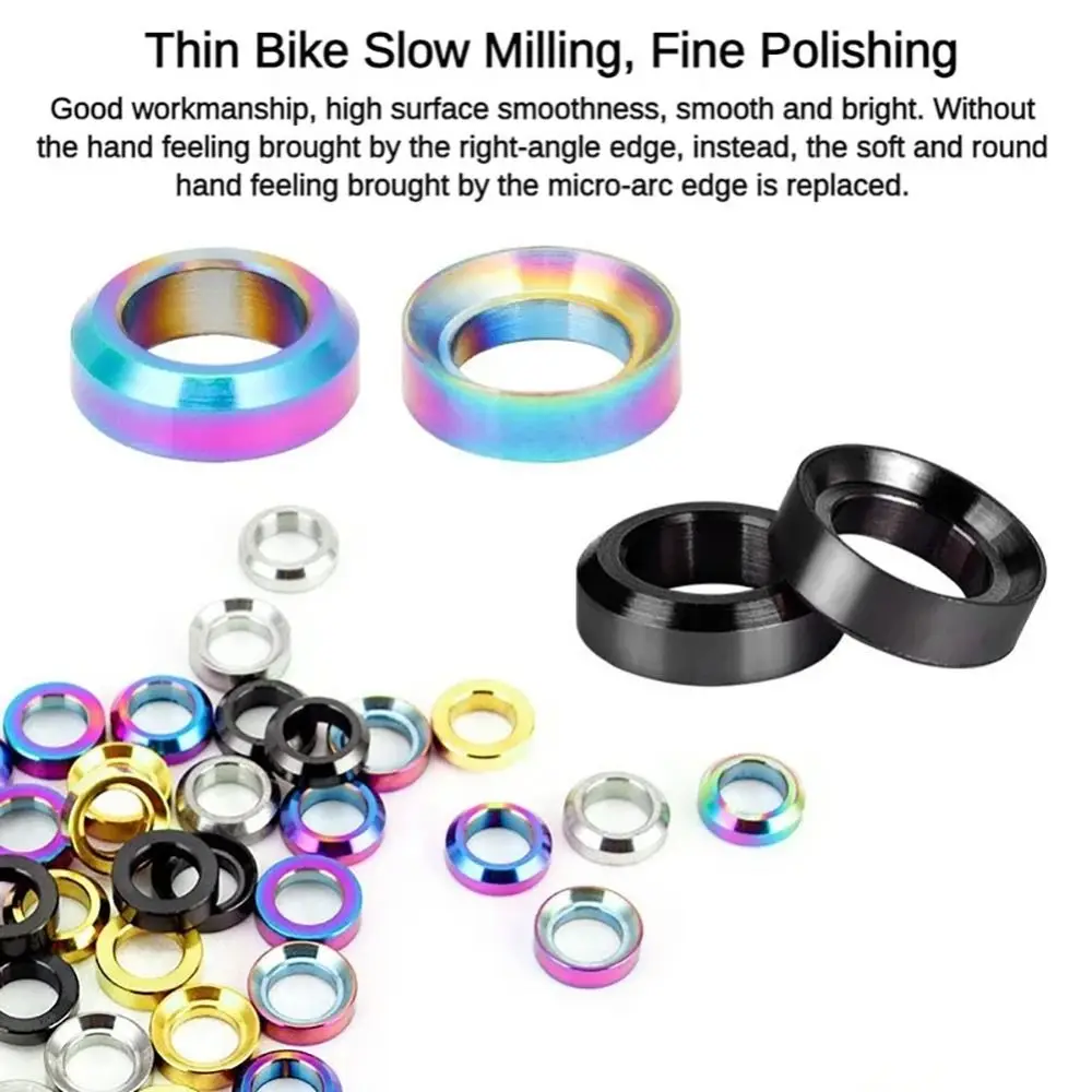 4PCS/SET Durable Titanium MTB M6 Washer Multicolor PVD Coating Disc Brake Caliper Spacer Smooth Mounting Bolt Spacer