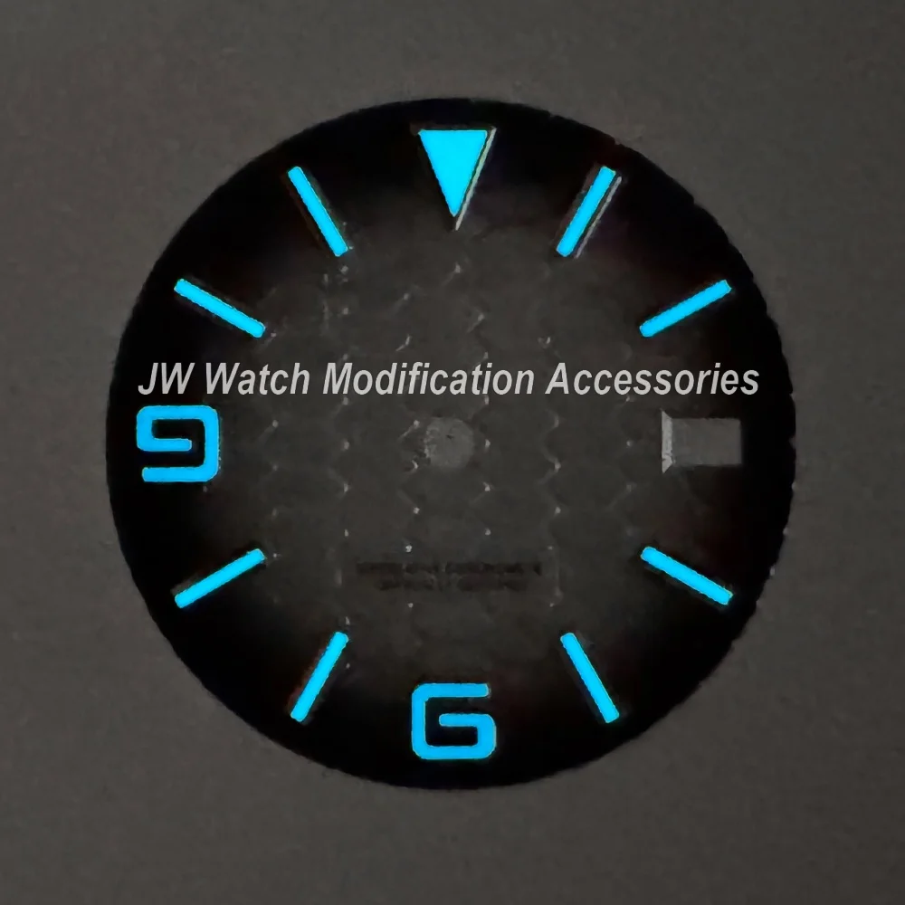 28.5 مللي متر S شعار نمط جديد الغوص الهاتفي ل NH35 الحركة اليابانية الجليد الأزرق مضيئة ساعة عالية الجودة تعديل الملحقات
