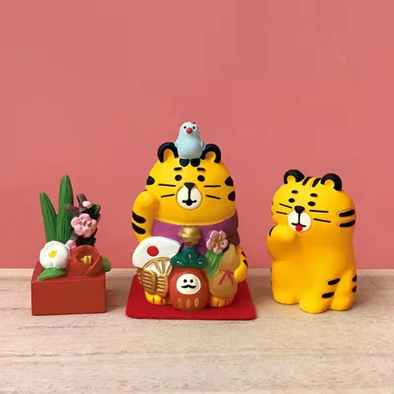 Scene Decoration Pray Japan Zakka Tiger Collectible Home Decoration Garden Mini Figurines Ins Resin Craft Toy Bonsai Ornaments