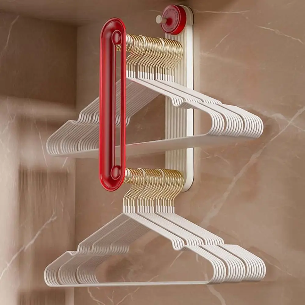 

Suction Cup Clothes Hanger Storage Rack Retractable Double Layer Clothes Drying Rack Punch-free Wall Mounted