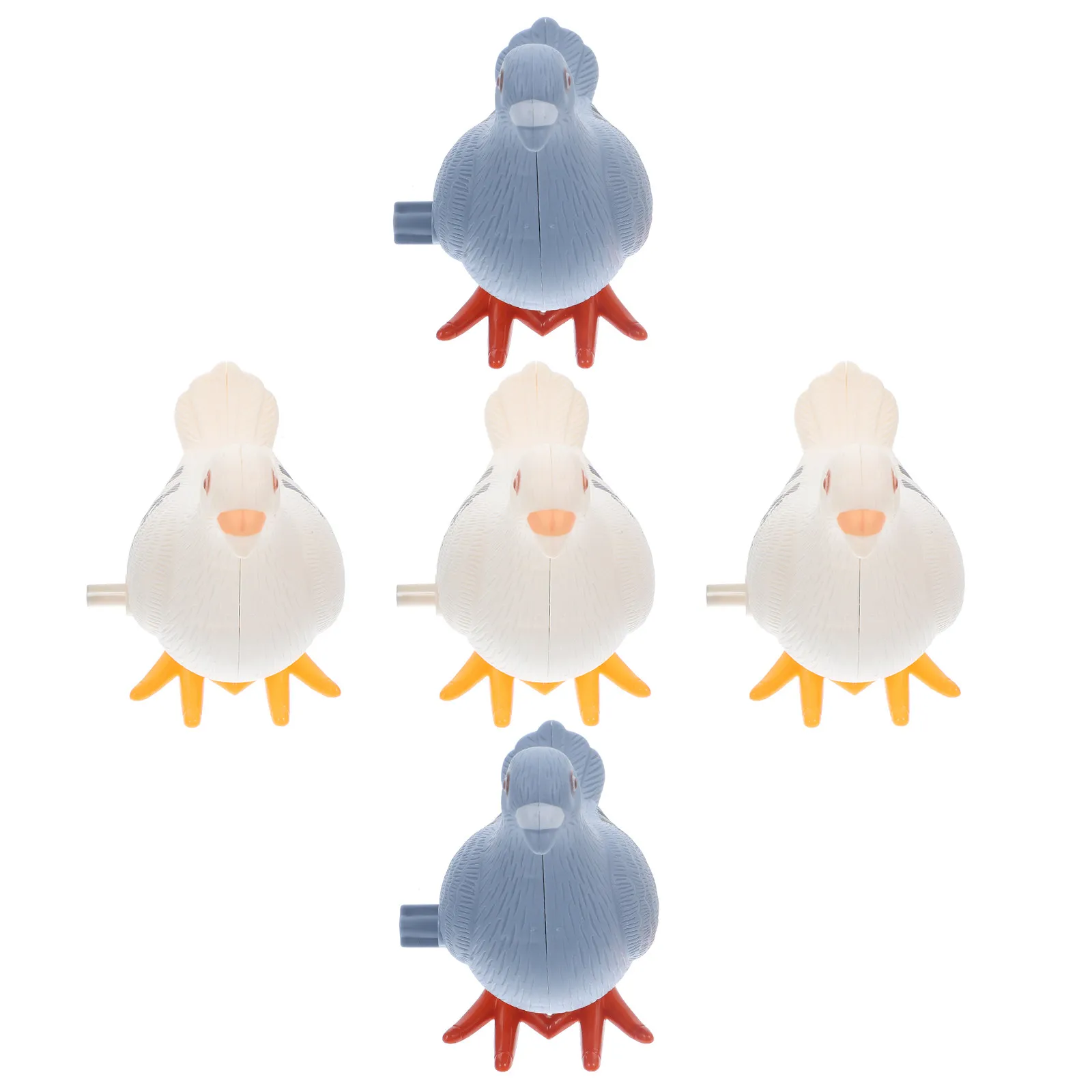 

5Pcs Pigeon Clockwork Wind-Up Playthings for Kids Interactive Early Education Fun Decorative Plastic Simulation Home Desktop