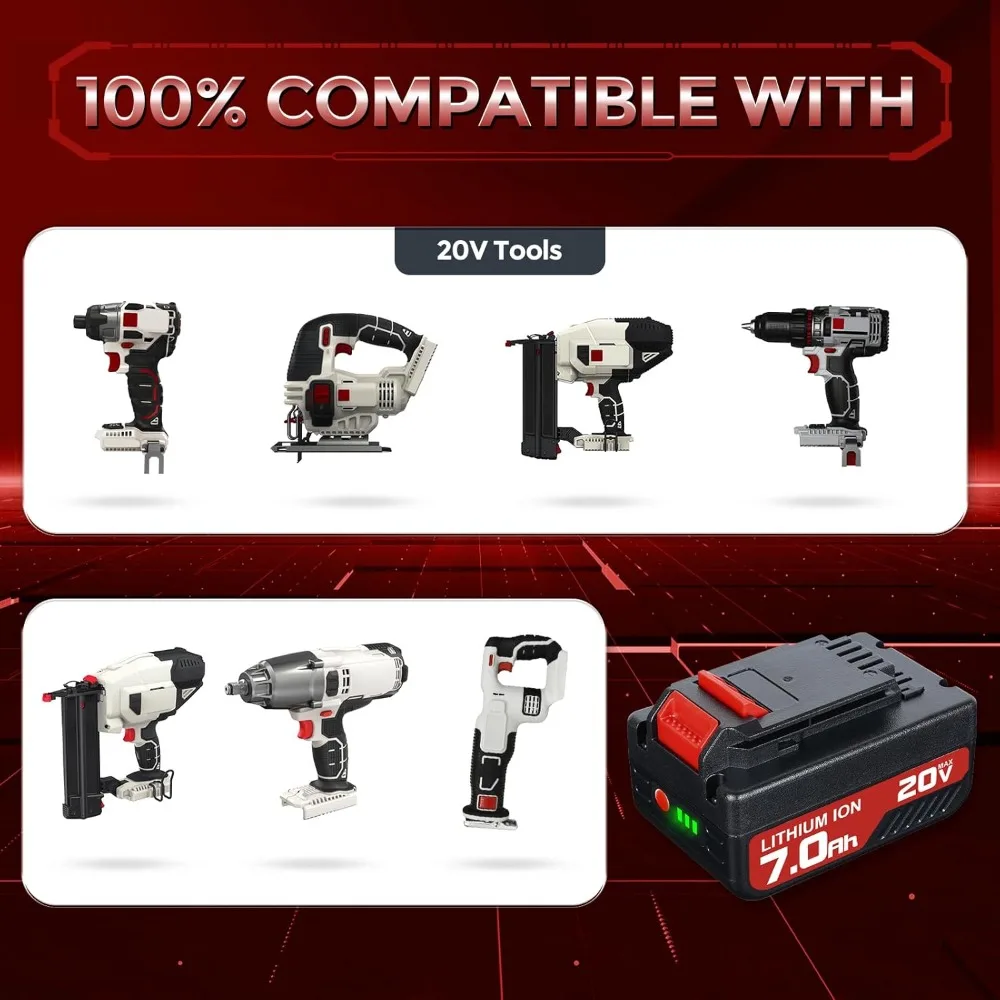 2Pack 7.0Ah 20V Replacement for Porter Cable 20V Battery Compatible with Porter Cable Battery