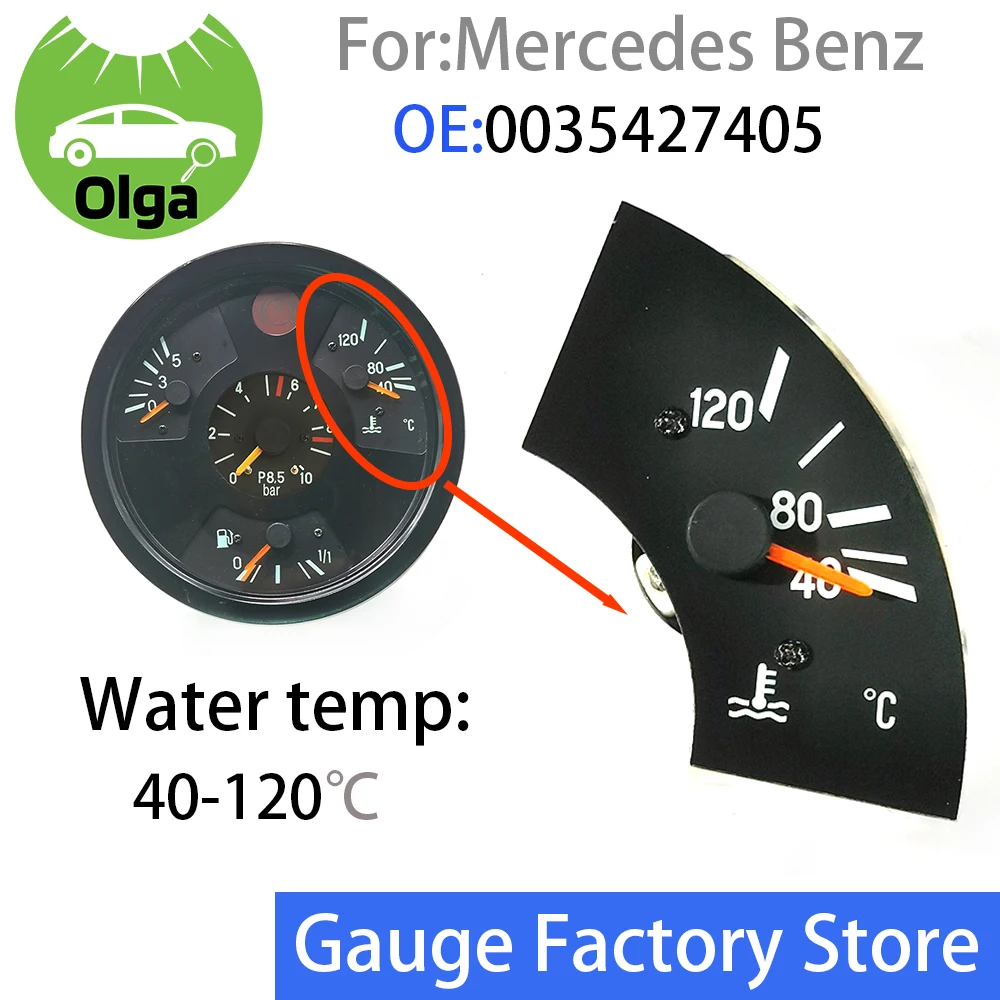 

For Mercedes Unimog Truck & Bus Temperature Gauge MB combination table 0035427405 Olga gauges 40-120℃