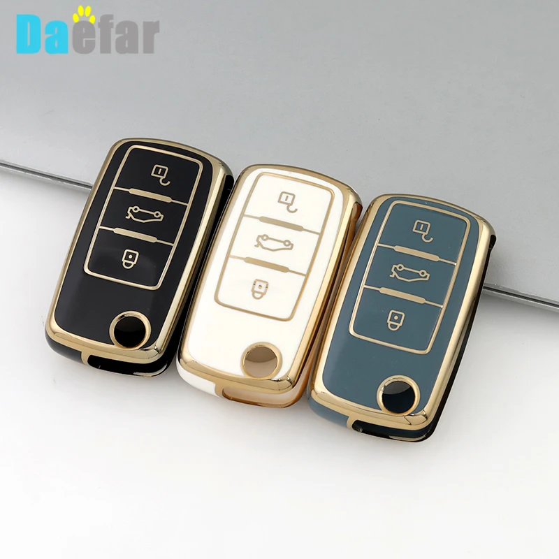 3Buttons Car Key Case Cover for VW Polo Jetta Tiguan Passat Golf Beetle Scirocco Skoda Octavia Fabia Seat Ibiza Leon Accessaries