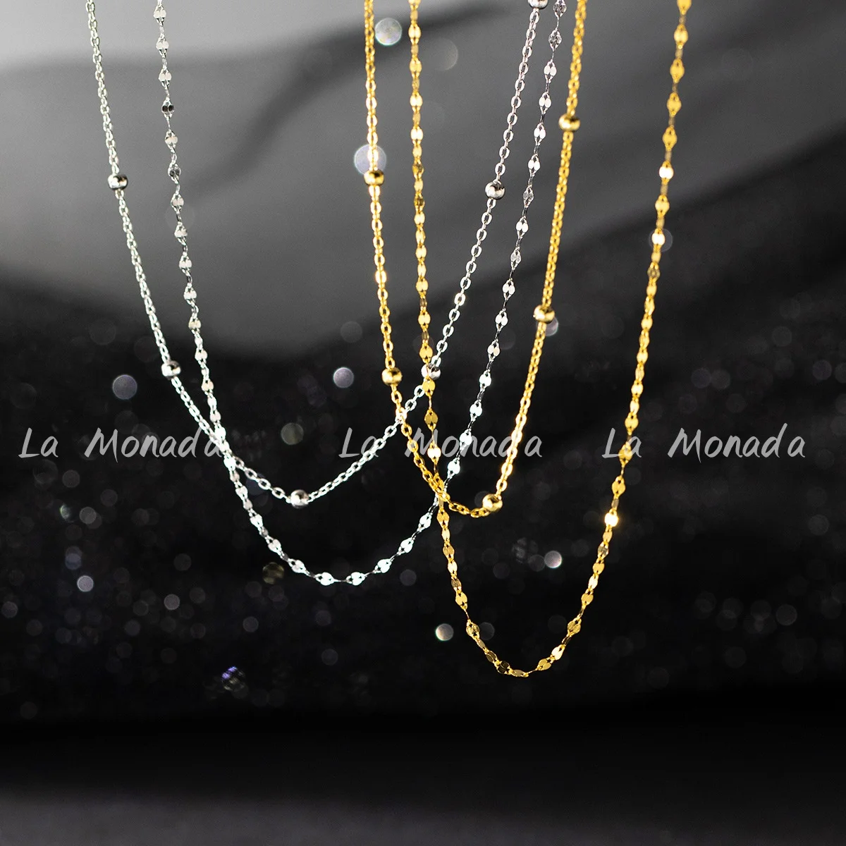 

Изысканное минималистичное двухслойное колье из серебра 925 пробы, 42 см, с гладкими бусинами и цепочкой-жгутом, уникальный дизайн