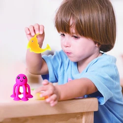 Baby Rubber Bath Toddle Toys Ocean Animal Suction Cup Bath Pool Baby Sharks Toys Parent-child interaction Educataional Toy
