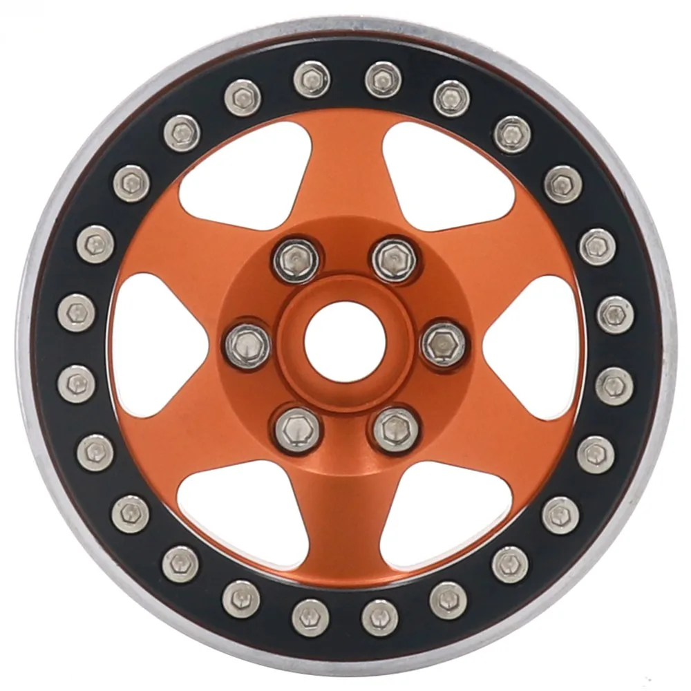 für 1/10 RC Crawler Axial RBX10 SCX10 90046 Capra 1.9 UTB TRX4 RedCat D90 Metall 6 Speichen 1,9 Zoll Beadlock Radnabe Felge