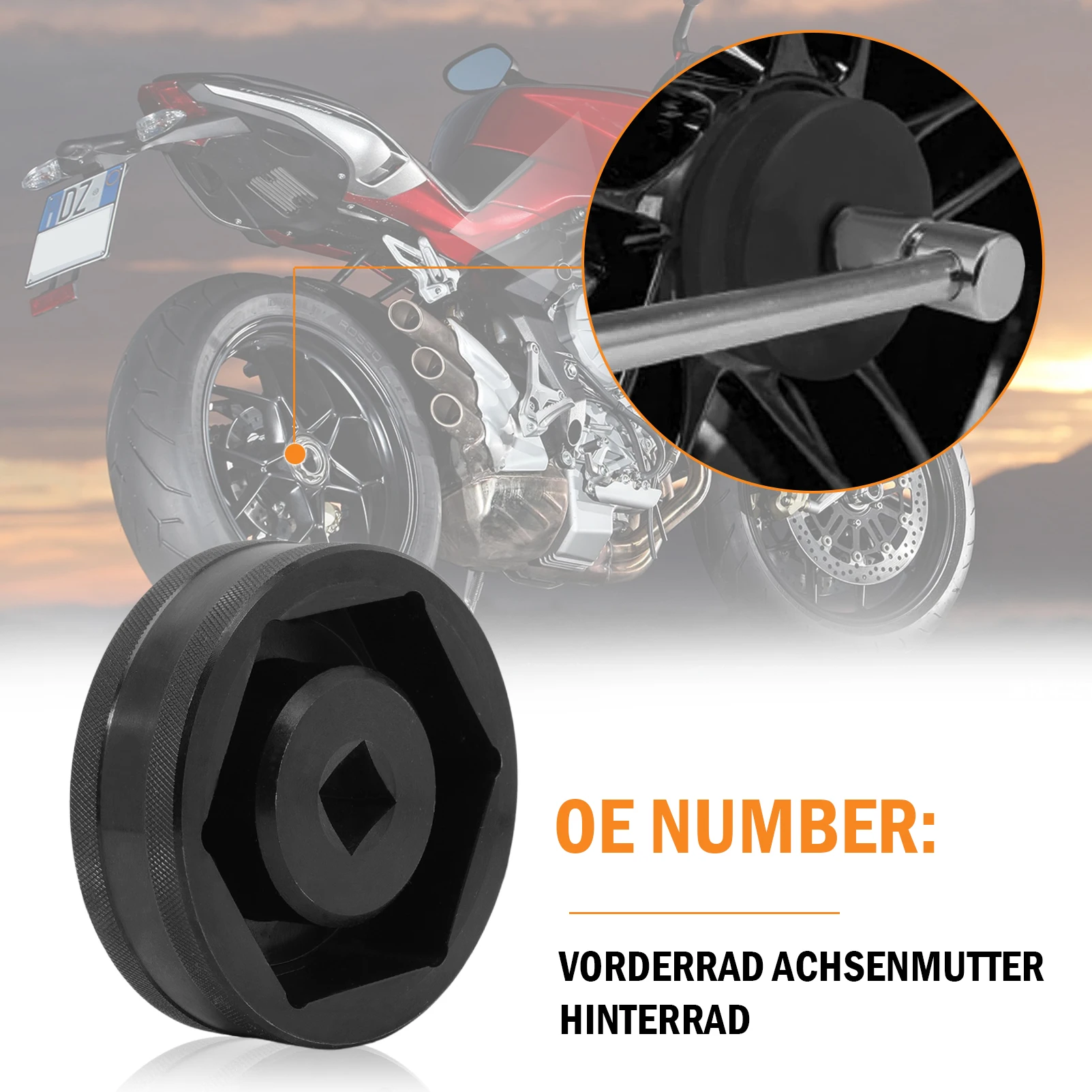 مفتاح ربط مقبس صامولة العجلة الخلفية لإزالة المكسرات 60 مم سداسي واحد ضحل لـ KTM 1290 Super Duke