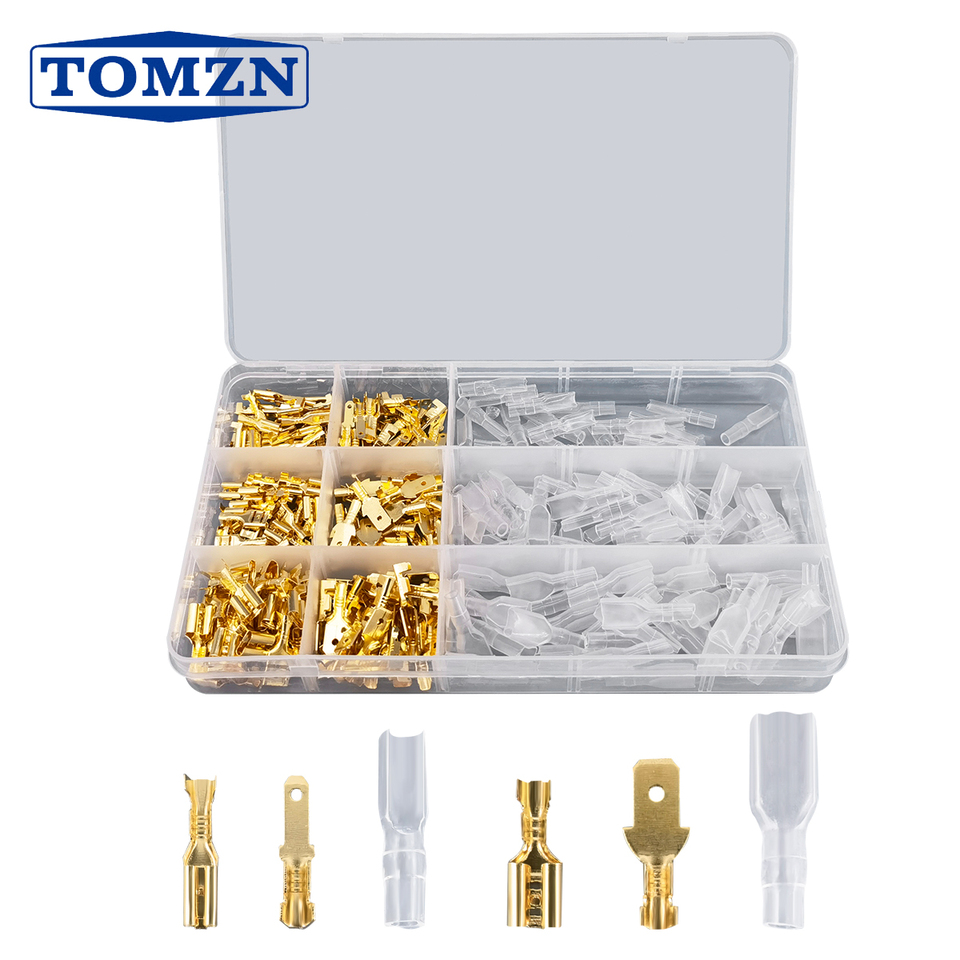  Crimp Terminals Insulated Seal Electrical Wire Connectors Crimp Terminal Connector Assortment Kit 270/135/120pcs 2.8/4.8/6.3mm 