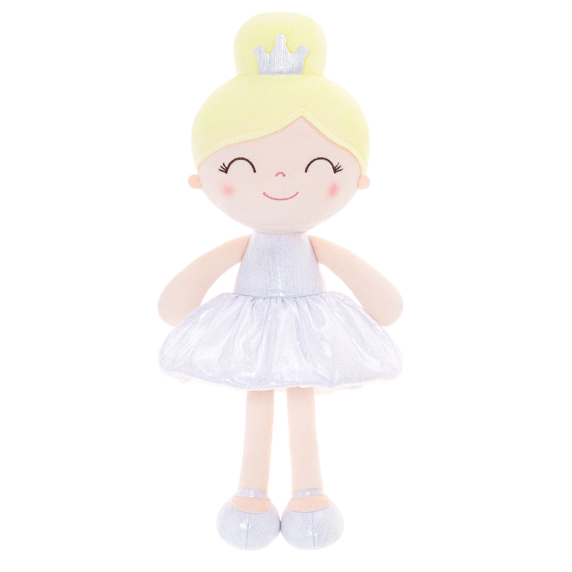 

Gloveleya Plush Toys Girl Gifts Baby Girl Plush Doll Glitter Crown White 30cm for Baby's first Birthday Gift