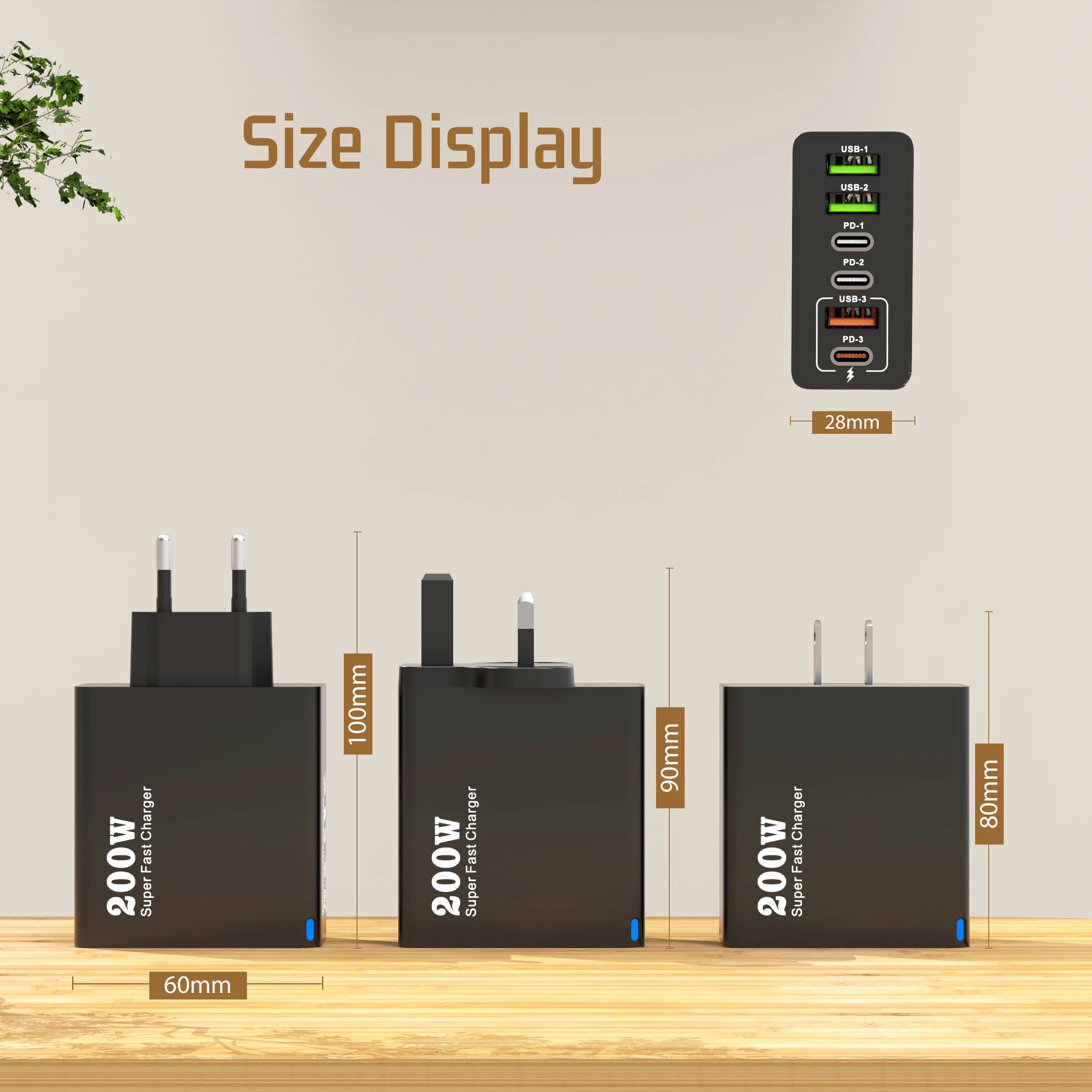 6 Ports USB C PD Charger Quick Charge 3.0 Type C USB Phone Chargers Super Fast Charging Adapter For iPhone Samsung Xiaomi image 5