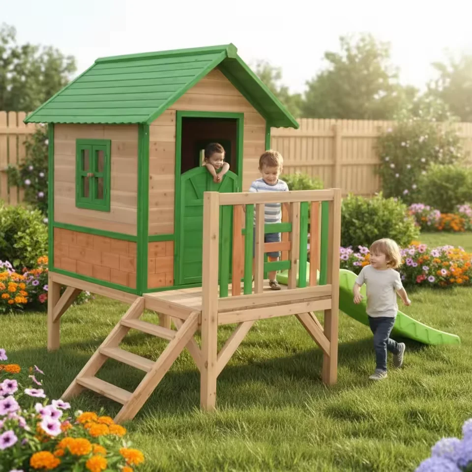 

Настраиваемый детский садовый домик для игр, экологичный, FSC, современный, роскошный, высококачественный, на заказ, для улицы