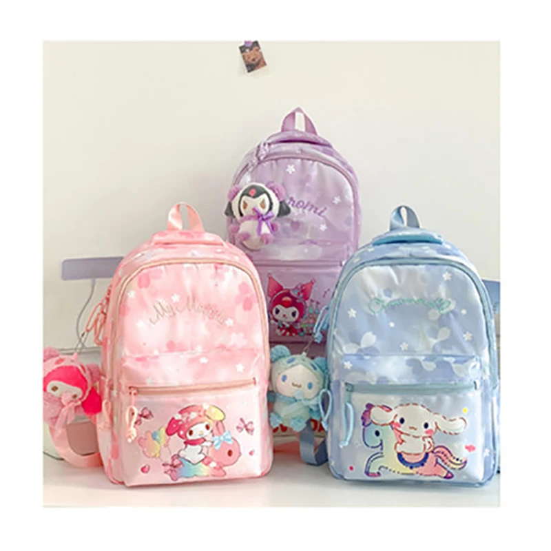 

Cartoon Kuromi Backpack Cartoon Melody Cinnamon Dog Large Schoolbag Cute Fashion Campus Student Bag Children Girl Gift