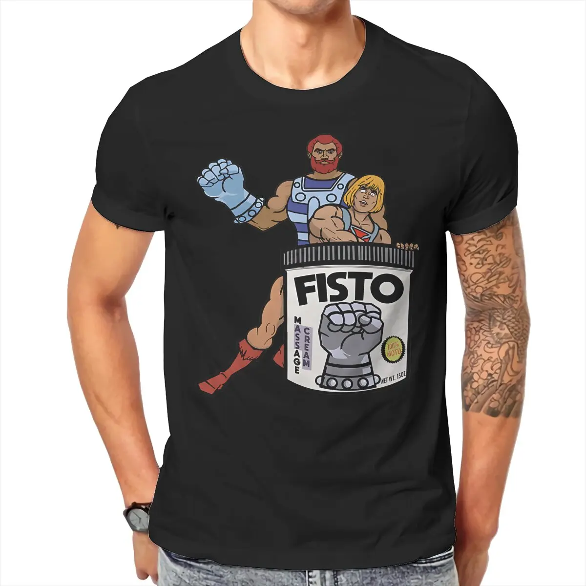 He-Man & Masters Of The Universe TShirt for Men FISTO LUBE Original Formula! Basic Leisure Sweatshirts T Shirt Novelty Trendy