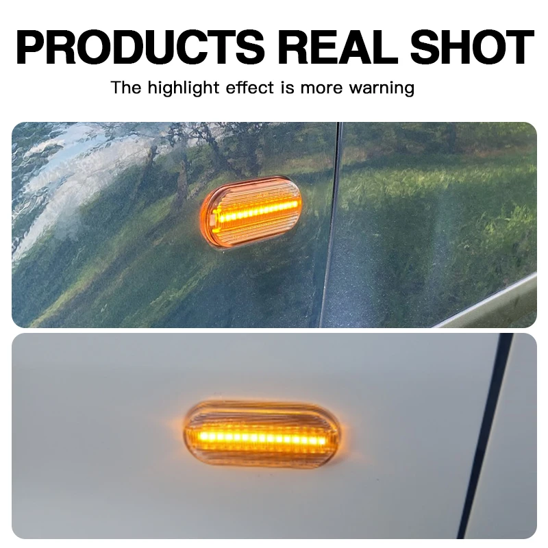 2PCS Blinker Lamp Dynamic Flashing LED Turn Signal Side Marker Light For VW Caddy III Fox Octavia 1U Ford C-Max Fiesta Focus MK2