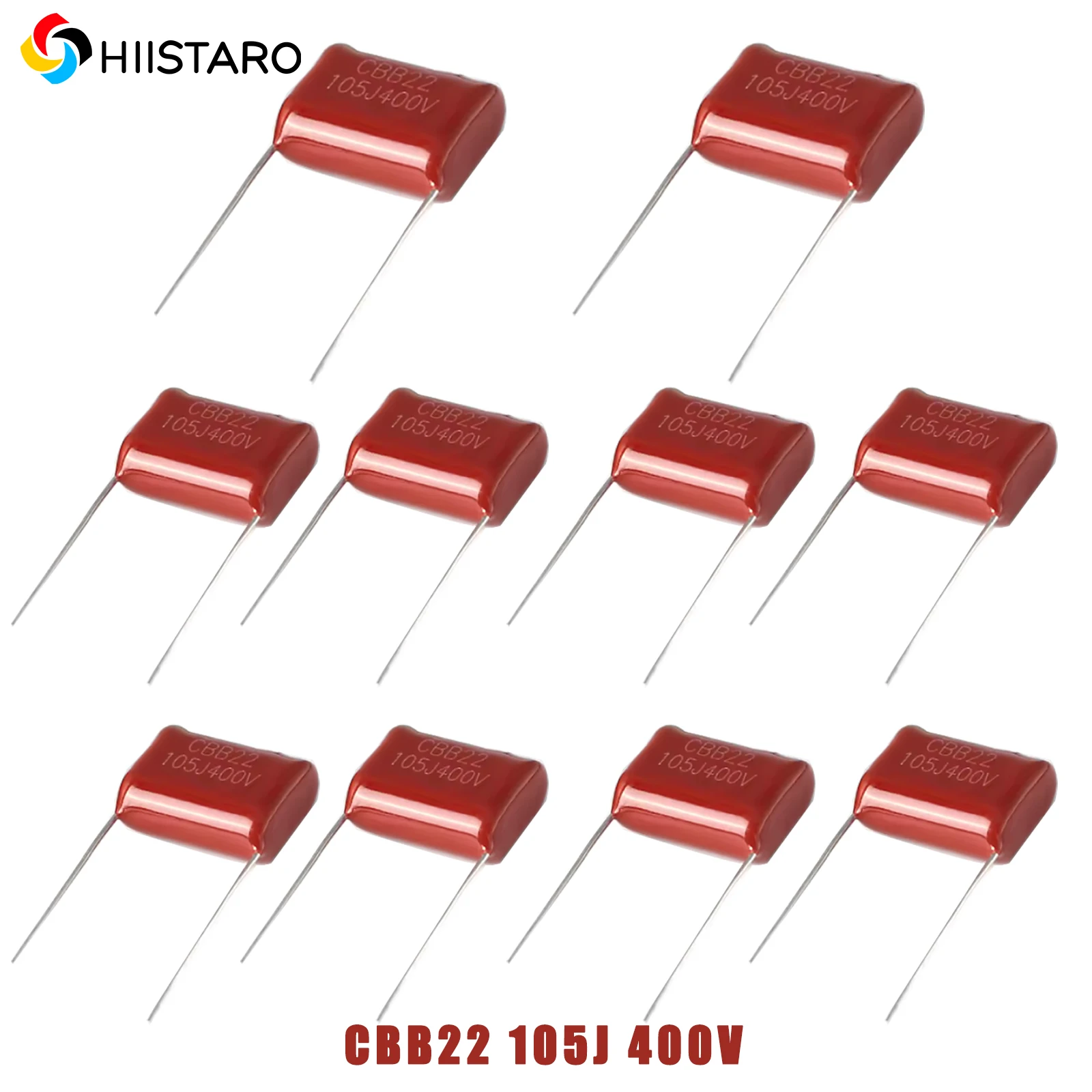 10/50pcs CBB22 105J 400V Metallized Polypropylene Film Capacitor 5% p15 p20 Pitch 15/20mm