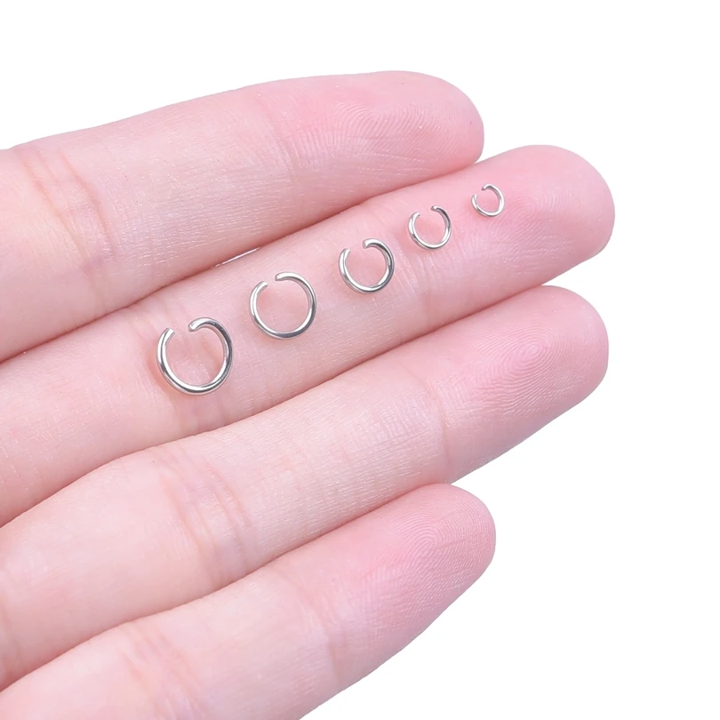 100pcs 3.5/4/5/6/7mm Stainless Steel Silver Color Open Single Loops Jump Rings & Split Ring for Jewelry Making DIY Accessories