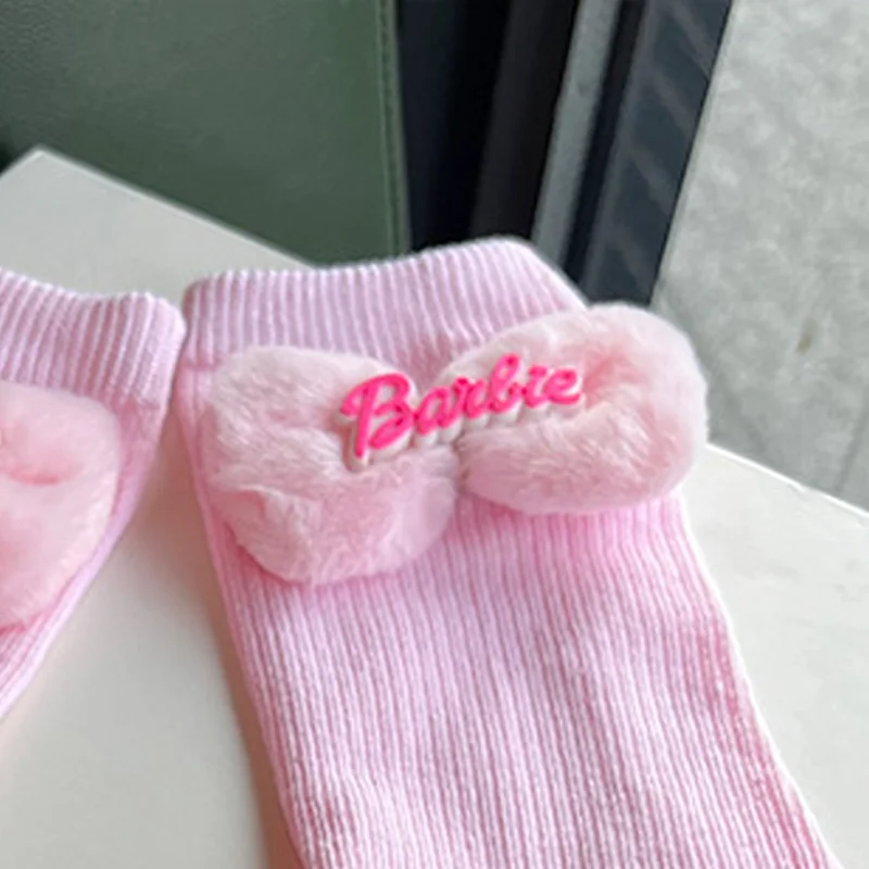 Kawaii Barbie Socks Cute Pink Women Knitted Stockings Y2K Fashion Girls in Tube Socks Soft Loose Sports Stockings Birthday Gifts