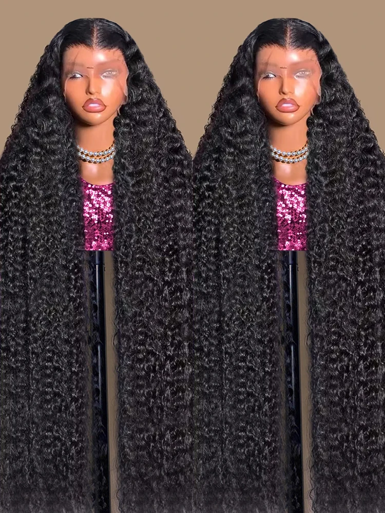 

Прозрачный 40 46-дюймовый глубокий волнистый парик 13x6 Hd Lace Front Wigs 360 Curly Human Hair Deep Water Wave Lace Frontal Wig For black Women
