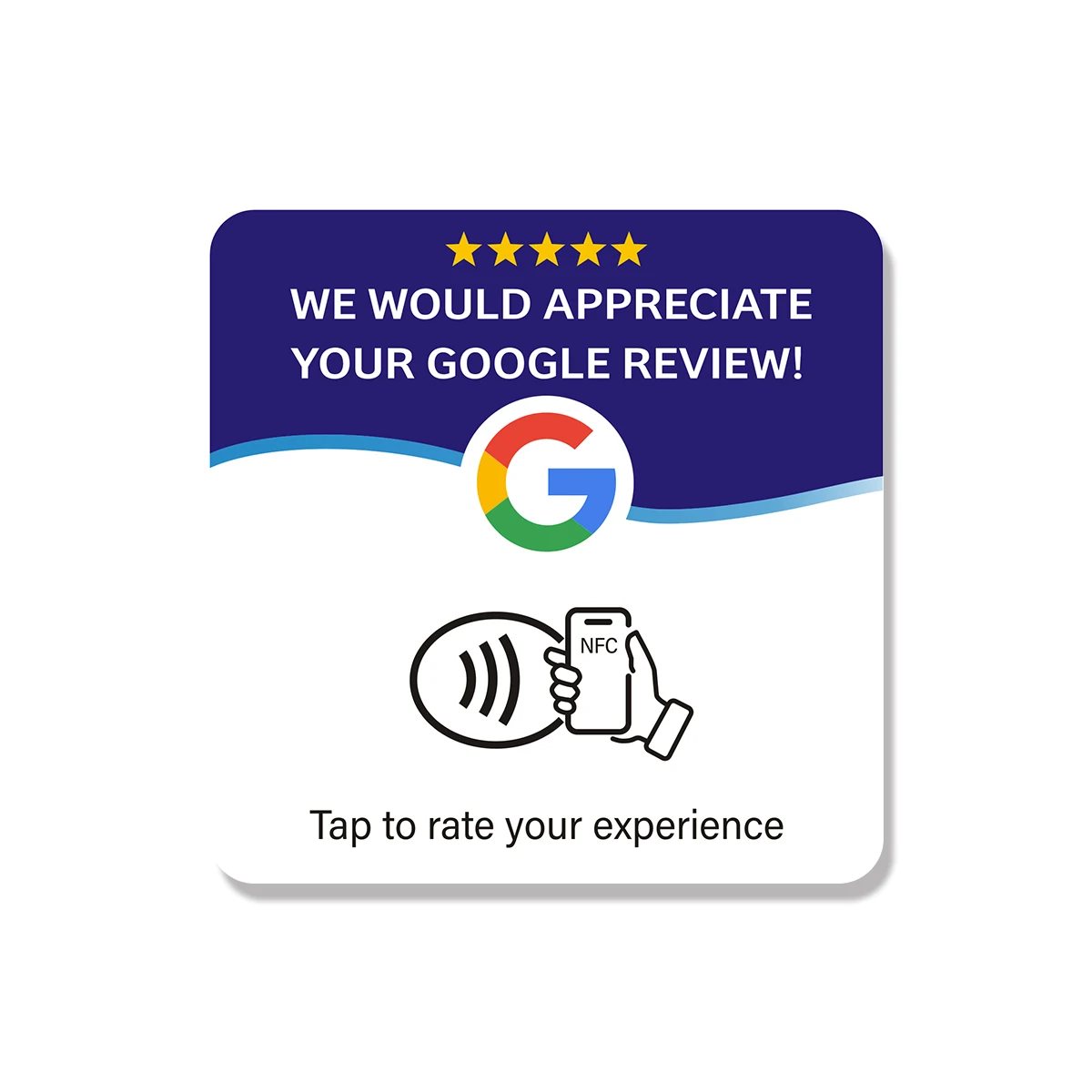 NFC Google Review Card NFC215 Programmable PVC Tap‑To‑Review NFC Card 13.56 MHz Waterproof Scratch Resistant Customer Feedback