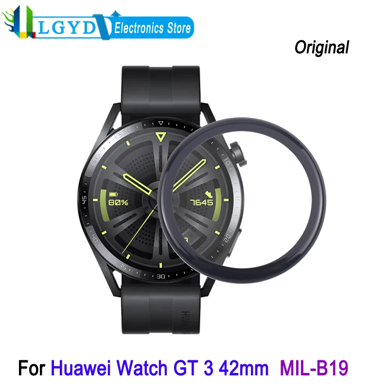 

Внешнее стекло переднего экрана для часов Huawei Watch GT3 42mm MIL-B19, фотостекло для умных часов с оптически прозрачным клеем OCA, Запасная часть