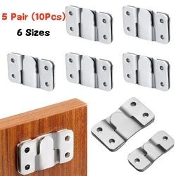 10Pcs Stainless Steel Hanging Buckles Flush Mount Brackets Insert Picture Frame Hanging Buckle Z Clip Furniture Connector Hooks