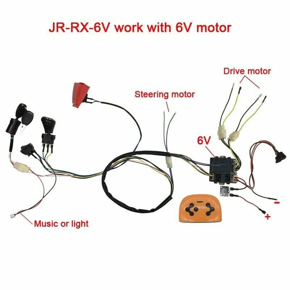 Electric Vehicle Wire Switch Kit Key button Switch JR 12V JR 6V Kids Ride On RX23 RX74 24V Weelye DIY Durability
