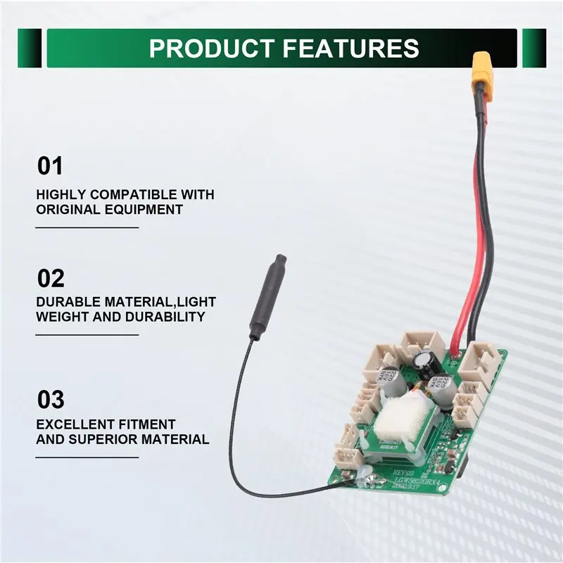 ABJL Receiver Main Board for Wltoys XK X450 RC Airplane Aircraft, Spare Parts Accessories, Green, Composite Material 4