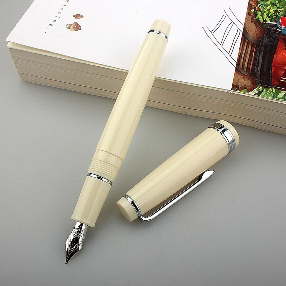 Jinhao-pluma estilográfica para escribir, pluma colorida de Tinta acrílica, giratoria dorada EF F Nib Elegante, suministros escolares de oficina y negocios, 82