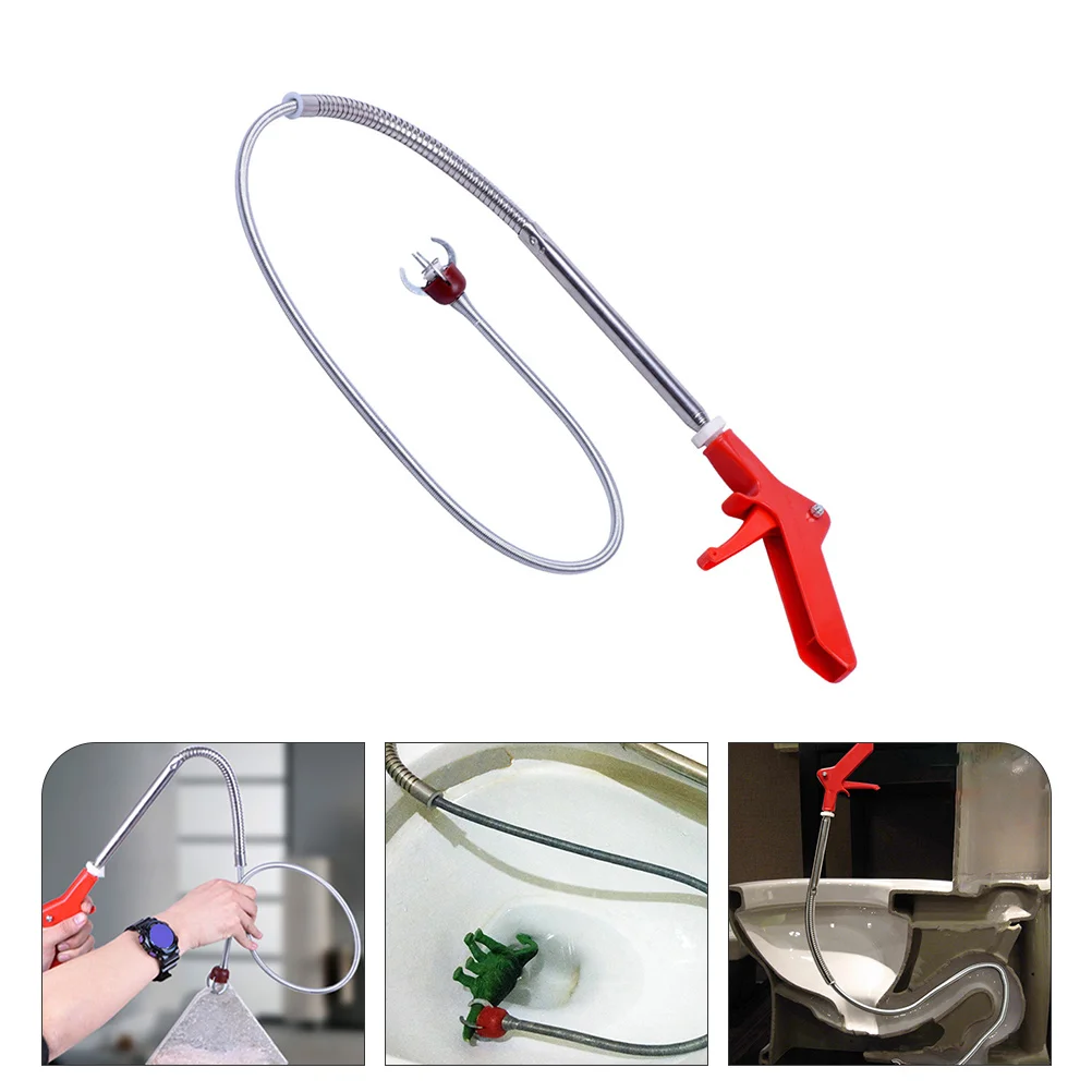 Toilet Grabber Flexible Extra Long Reach Water Pipeline Claw Tools Snake Clog Remover 6 Foot Abs Retrieving Telescoping