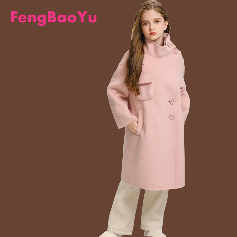 

Children's Double-sided Cashmere Coat Women's New Autumn and Winter Boy's Wool Coat Elegant and Noble Warm Soft and Delicate