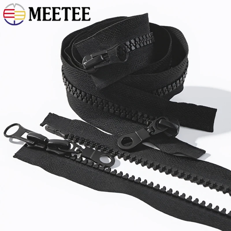 

1/3Pcs 70-200cm 8# Resin Zippers With Double Zipper Slider for Garment Tent Backpack Replace Zips Repair Kits Sewing Accessories