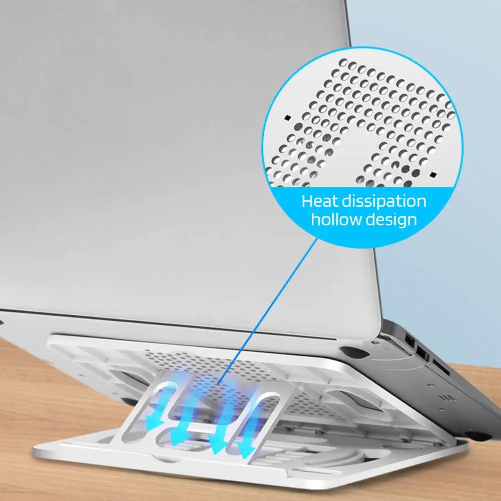Flexible Rotation Laptop Stand Ergonomic Laptop Stand with 360-degree Rotating Base Adjustable Angle Notebook Riser Hollow Heat