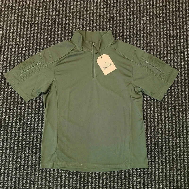 

2026 Новая тактическая быстросохнущая камуфляжная дышащая футболка с круглым вырезом, короткими рукавами и половиной рукавов для тренировок на открытом воздухе