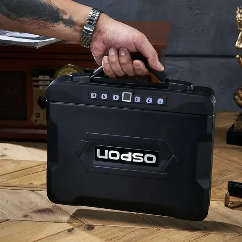 New! Quick-Access Pistol Gun Safe for Multiple Handguns&Ammo with Biometric Fingerprint Lock, Auto-Open Lid Safety Device