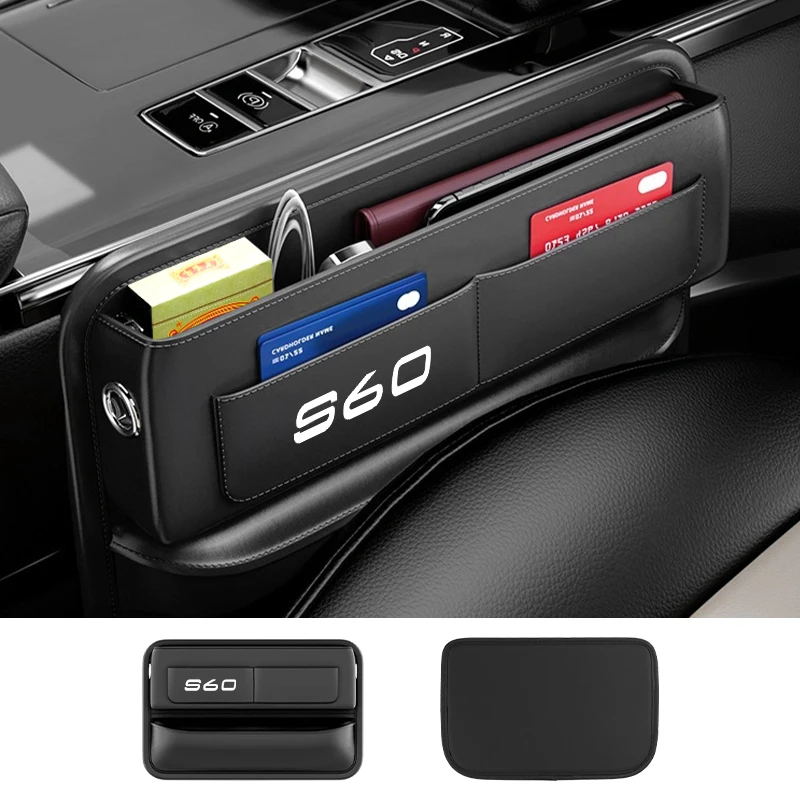 Multi-functional Car Seat Leather Storage Box Organiser Accessory For Volvo AWD C30 C70 S60 S80 S90 T6 V40 V50 V60 V70 V90 XC40