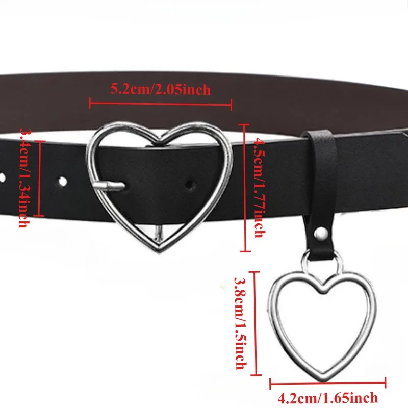 1개 신상 스위트하트 버클 조절 가능한 여성용 하트 모양 얇은 벨트 고품질 펑크 패션 벨트