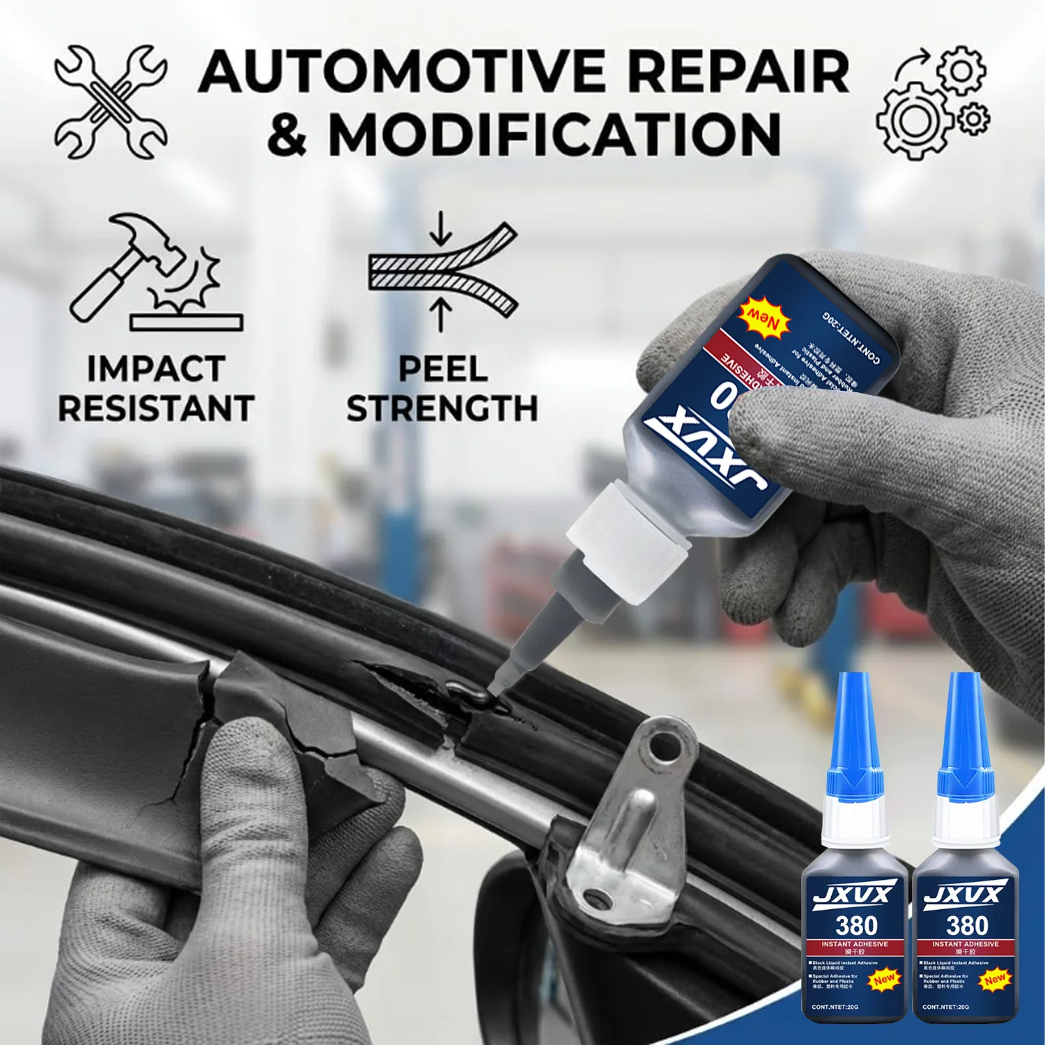 5pcs 380 20ml Tire Repair Black Glue Liquid Strong Rubber Wear resistant Instant Adhesive For Bike Motorcycle ATV Car Tyre Crack view 4