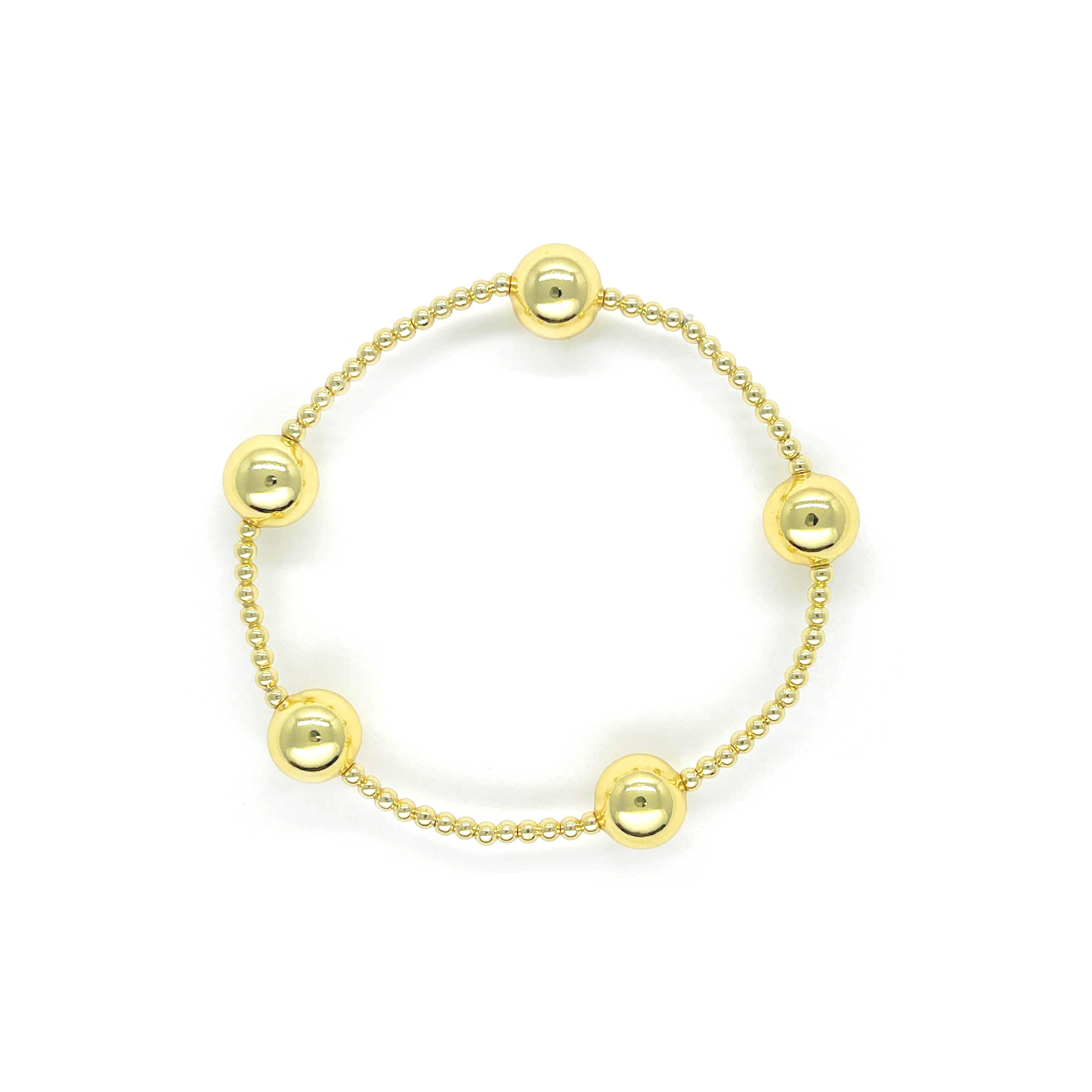 KKBEAD Boho-Armband mit bösem Blick für Damen, 18 Karat vergoldet, verstellbar, stapelbar, handgefertigt, Stretch-Armband, Schmuck, Geschenk – Detail 4