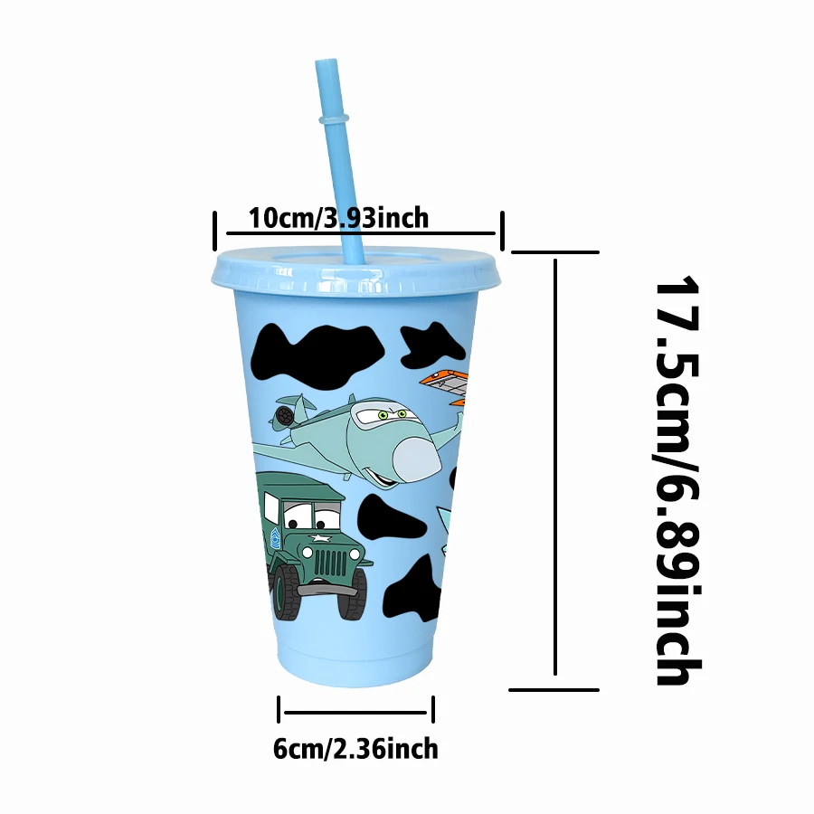 12pcs/pack Disney,Cars,Minnie Ears 26oz Color Plastic Tumbler Birthday Party Drinking Utensils Juice Coffee Mug