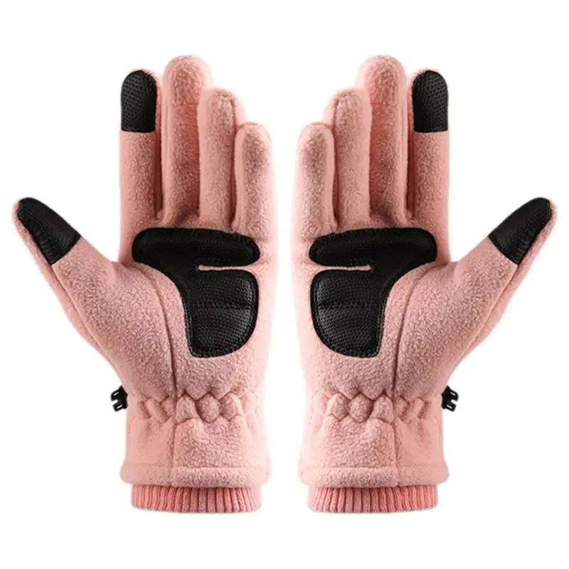 Motorcycle Gloves Winter Riding Gloves With Bow Anti Slip Thermal Thickened High Dexterity Warm Touchscreen Winter Cycling