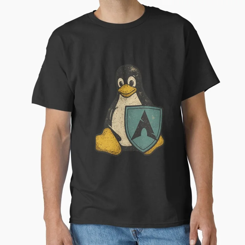 

Funny Linux TUX Arch penguin Programmer System admin Humor Computers Software Devops Engineer gift T shirt Large size Tops