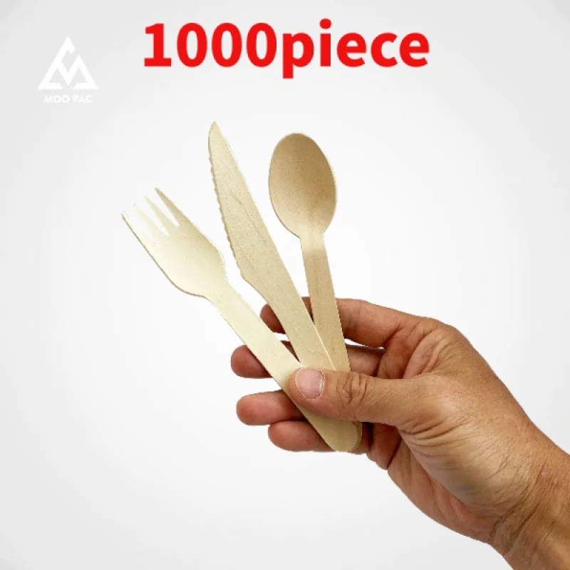 

10 00piece.Custom.% Compostable Heavy Duty Disposable Wooden Cornstarch Plastic Cutlery Camping Party