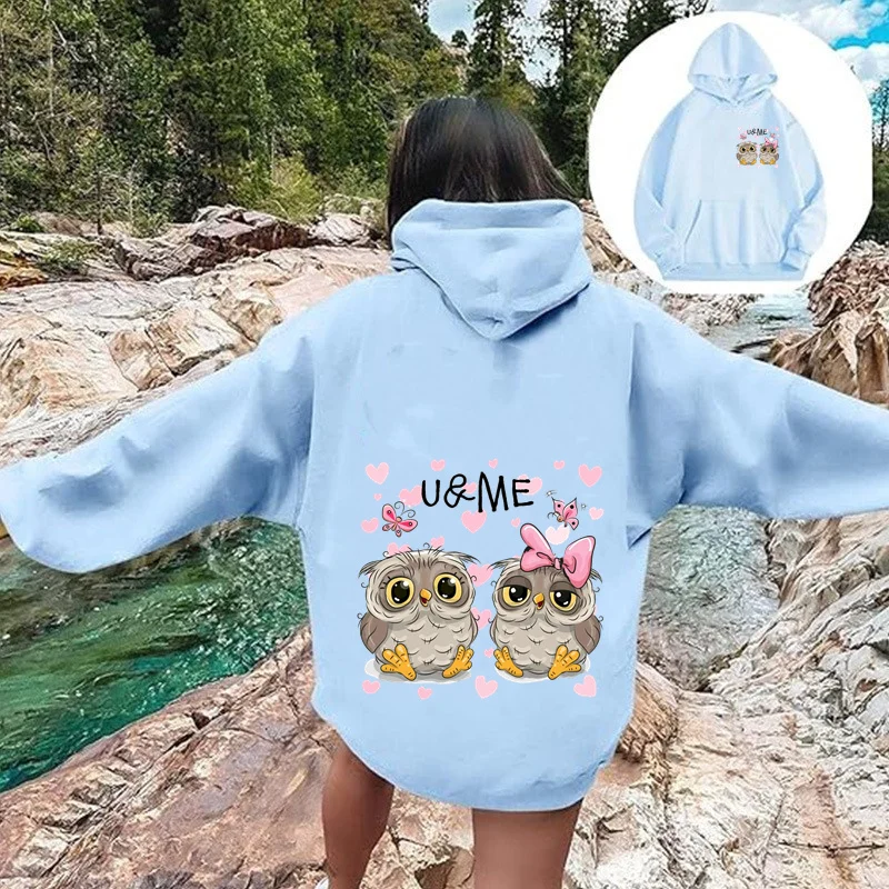 Owl Hoodie Pattern Elegant Designer Sports and Leisure Street Dress Manga Girl Hoodie Anime Y2K Street Dress Pattern